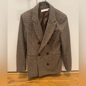 ASTR the label plaid oversized blazer black/brown, size S